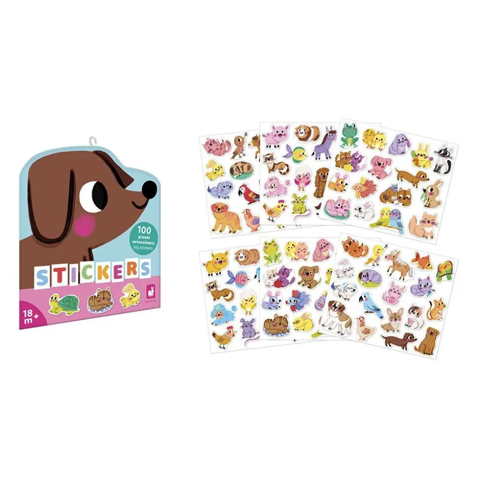 100 gommettes stickers animaux de compagnie