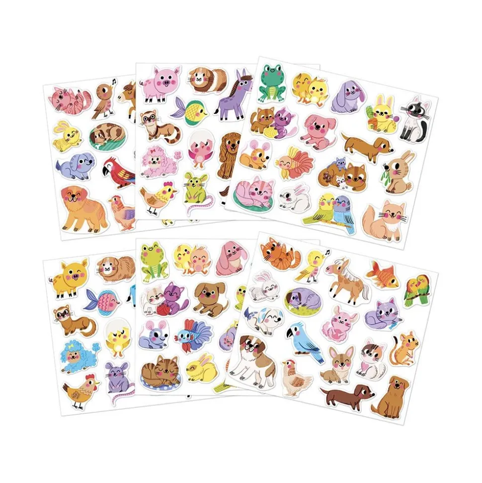 100 gommettes stickers animaux de compagnie