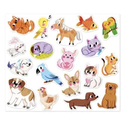 100 gommettes stickers animaux de compagnie