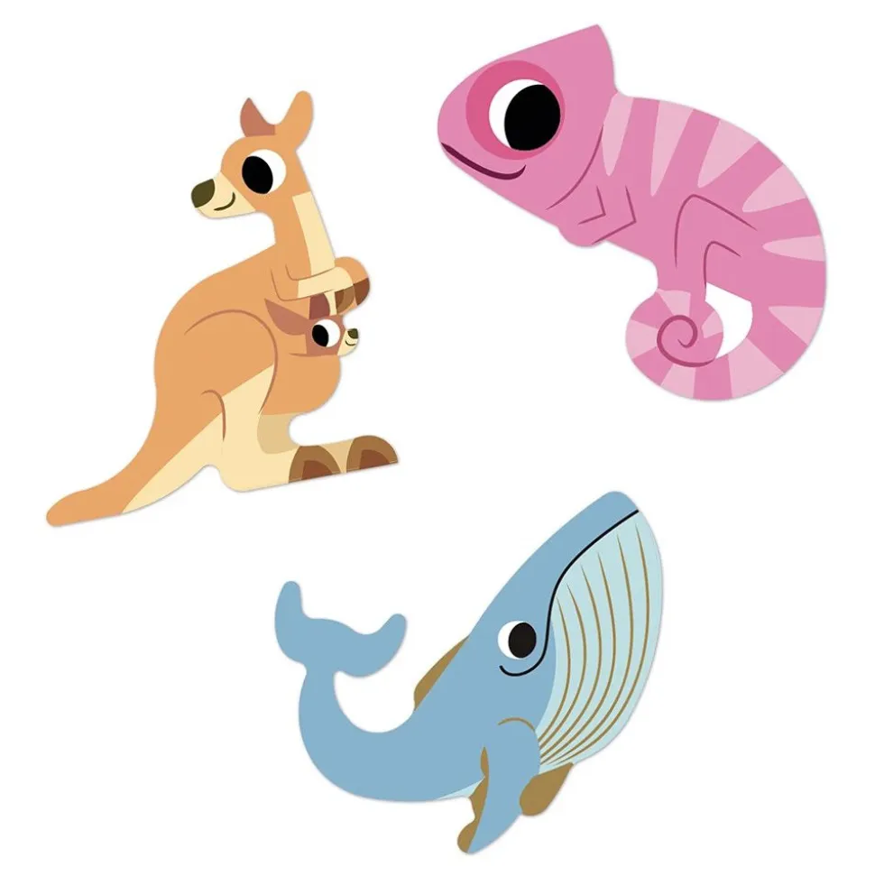 100 gommettes stickers animaux exotiques
