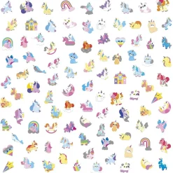 100 gommettes stickers licornes