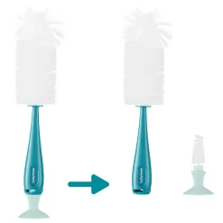 Goupillon pour biberon avec ventouse bleu