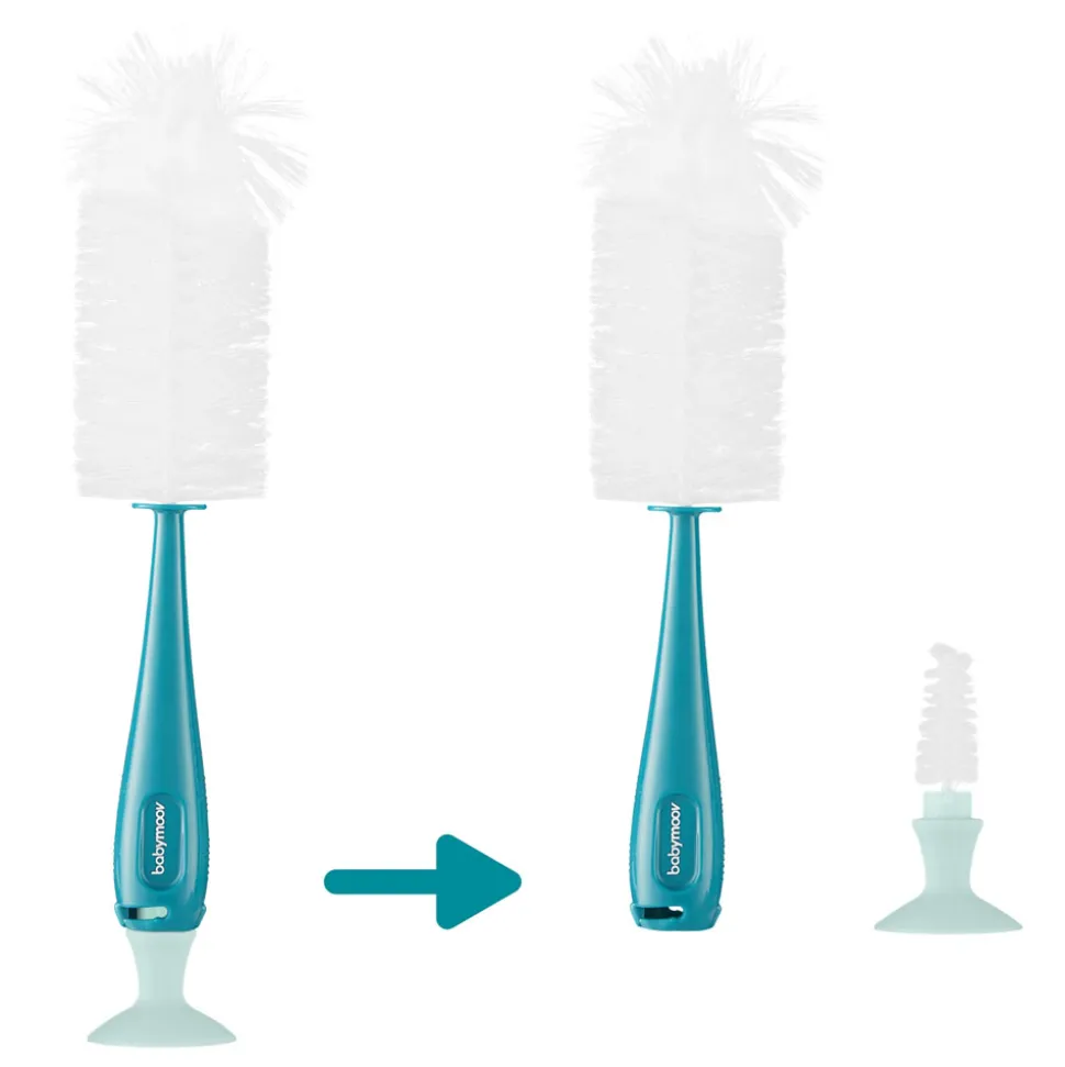 Goupillon pour biberon avec ventouse bleu