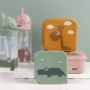 Gourde avec paille croco vert
