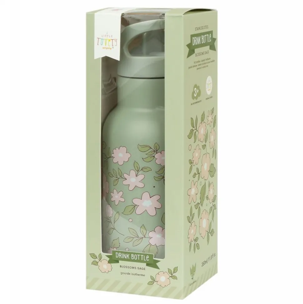 Gourde isotherme enfant 350 ml fleurs vertes