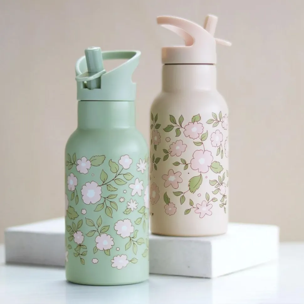 Gourde isotherme enfant 350 ml fleurs vertes