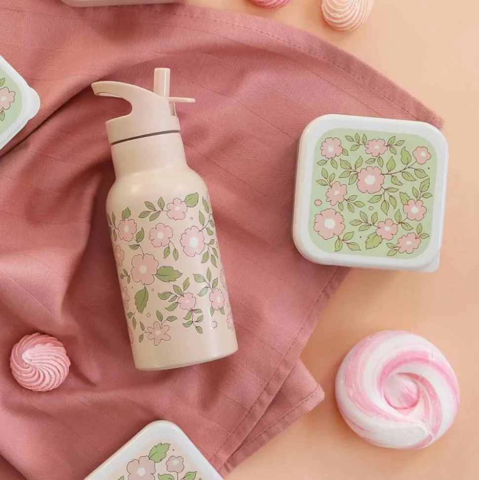 Gourde isotherme enfant 350 ml fleurs roses