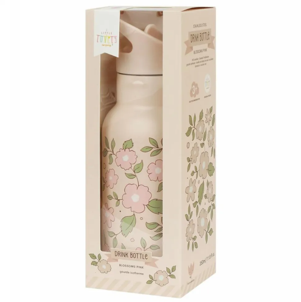 Gourde isotherme enfant 350 ml fleurs roses