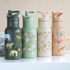 Gourde isotherme enfant 350 ml fleurs roses