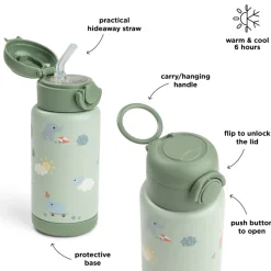 Gourde à paille isotherme playground vert 340 ml