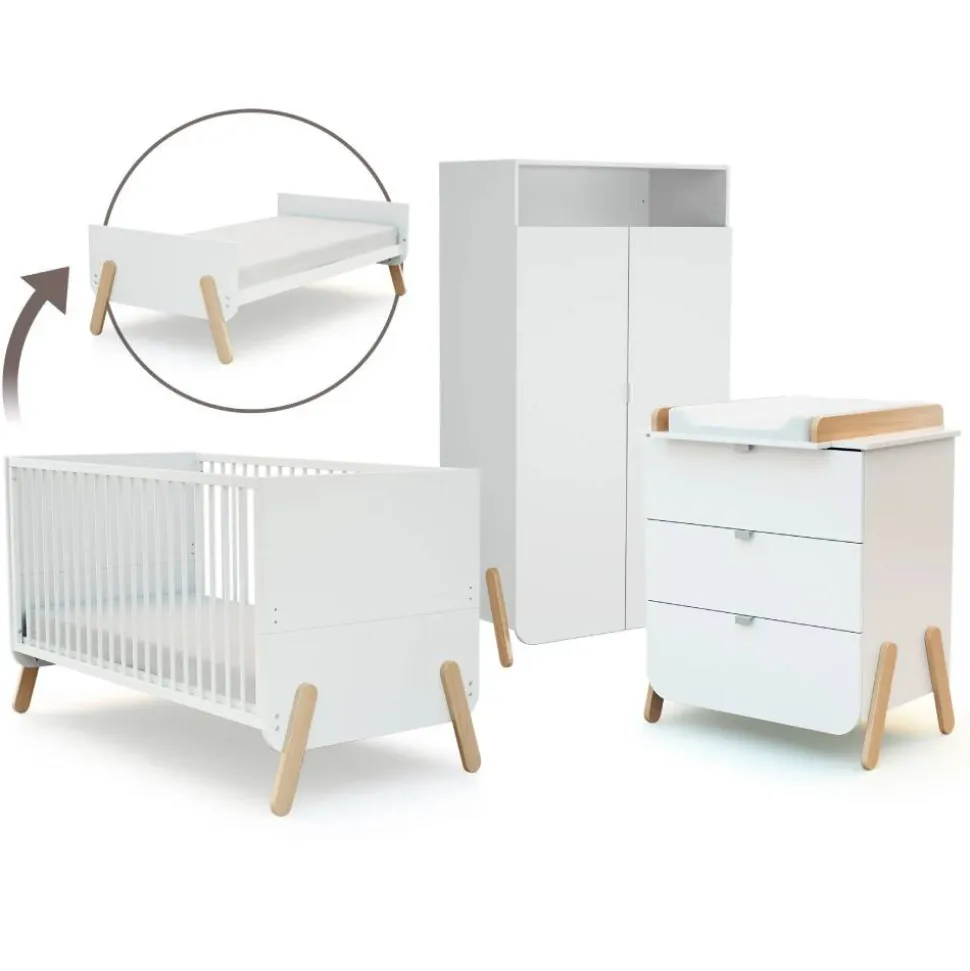 Grande chambre pirate 3 tiroirs blanc