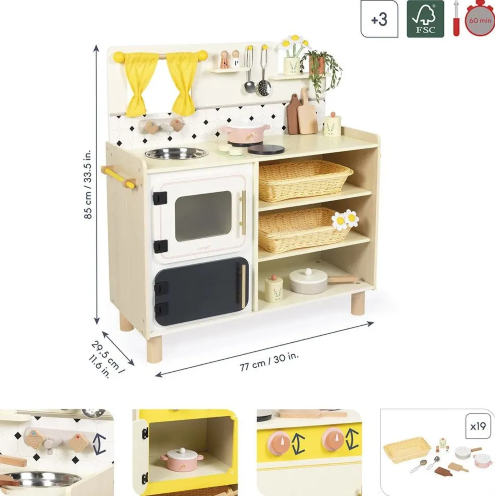 Grande cuisine en bois pour enfant mamie soleil
