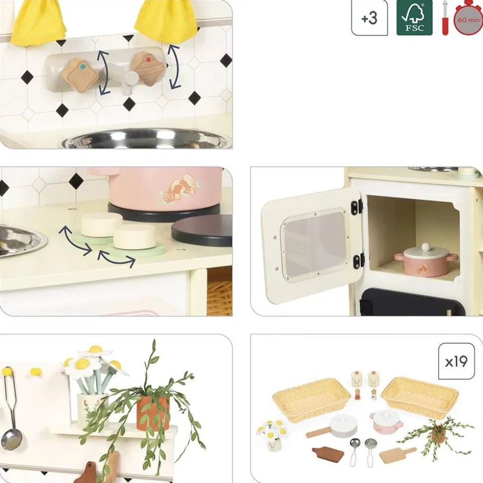 Grande cuisine en bois pour enfant mamie soleil