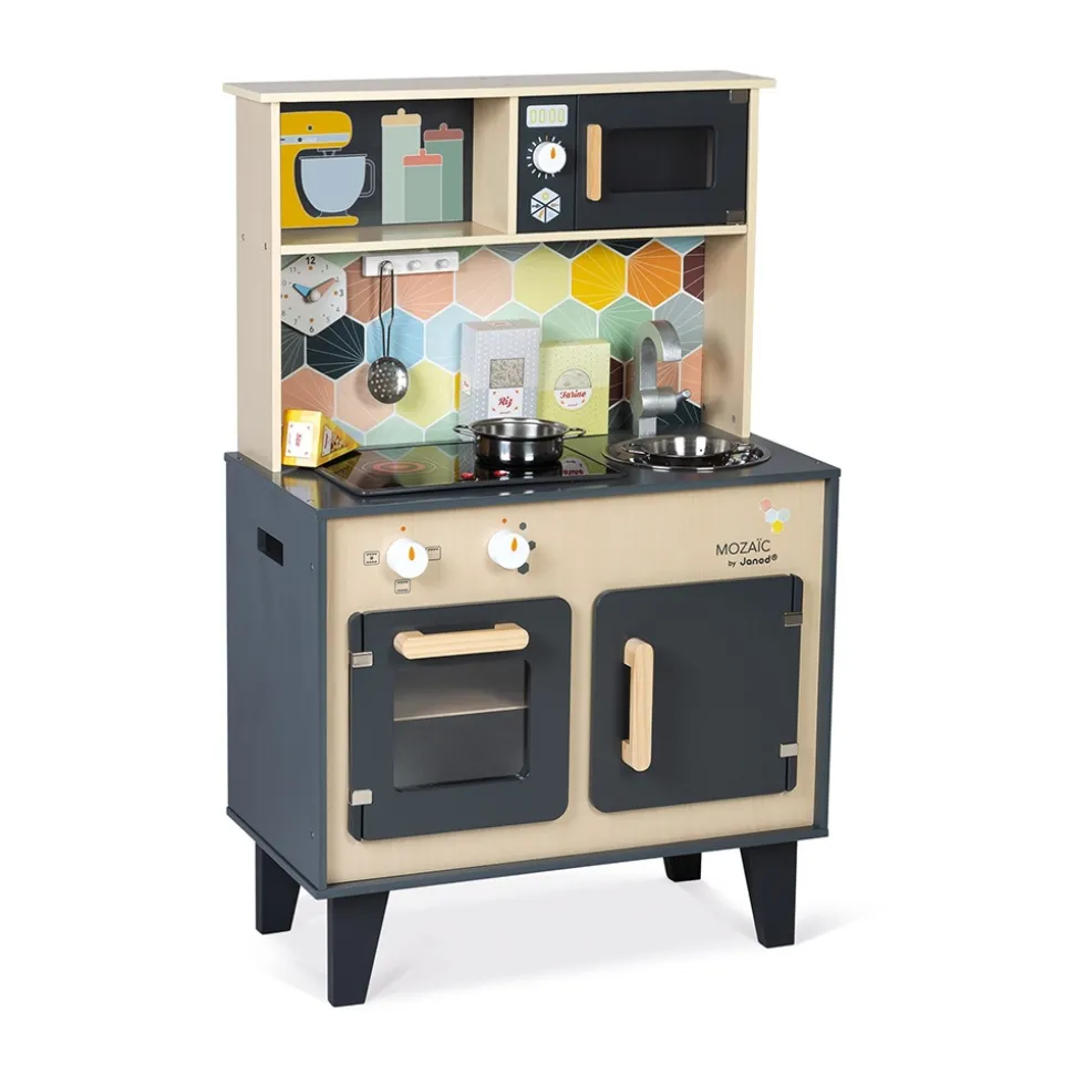 Grande cuisine enfant en bois mozaïc