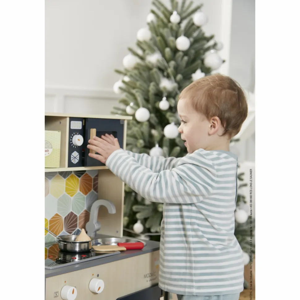 Grande cuisine enfant en bois mozaïc
