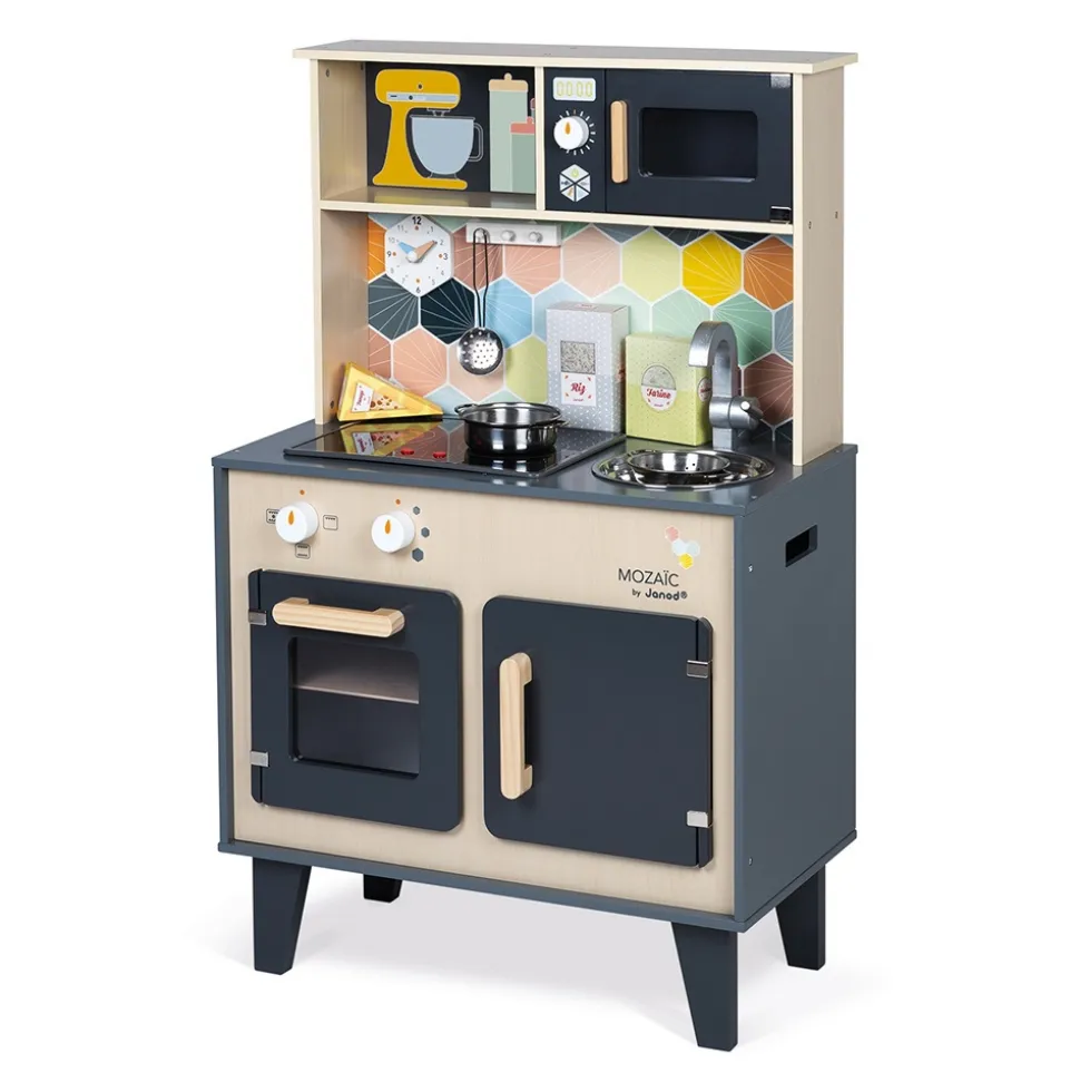 Grande cuisine enfant en bois mozaïc