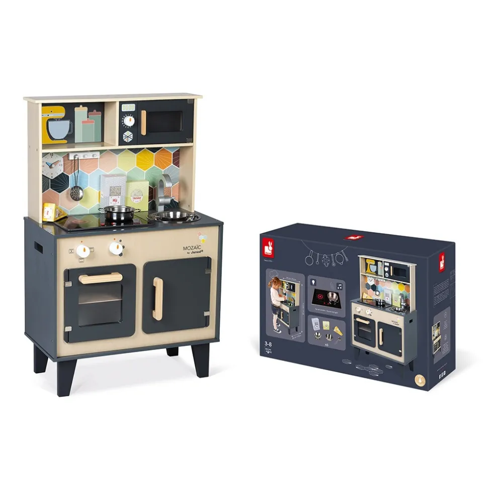 Grande cuisine enfant en bois mozaïc