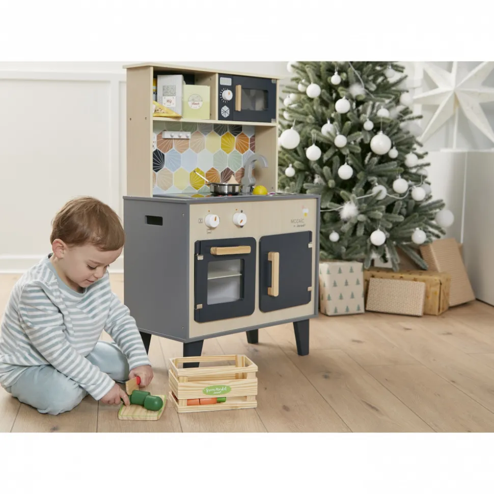 Grande cuisine enfant en bois mozaïc