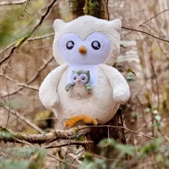 Grande peluche chouette - cache cache en forêt