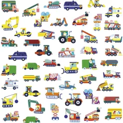 50 grandes gommettes stickers véhicules