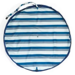 Grand sac à jouets d'extérieur / tapis de jeu 2 en 1 stripes blue