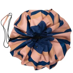 Grand sac à jouets d'extérieur / tapis de jeu 2 en 1 mokka stripes