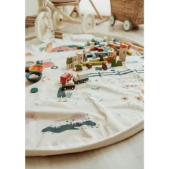 Grand sac à jouets / tapis de jeu 2 en 1 ferme