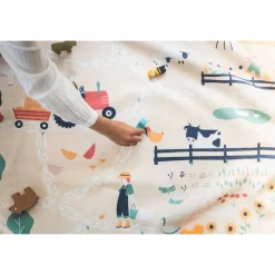 Grand sac à jouets / tapis de jeu 2 en 1 ferme