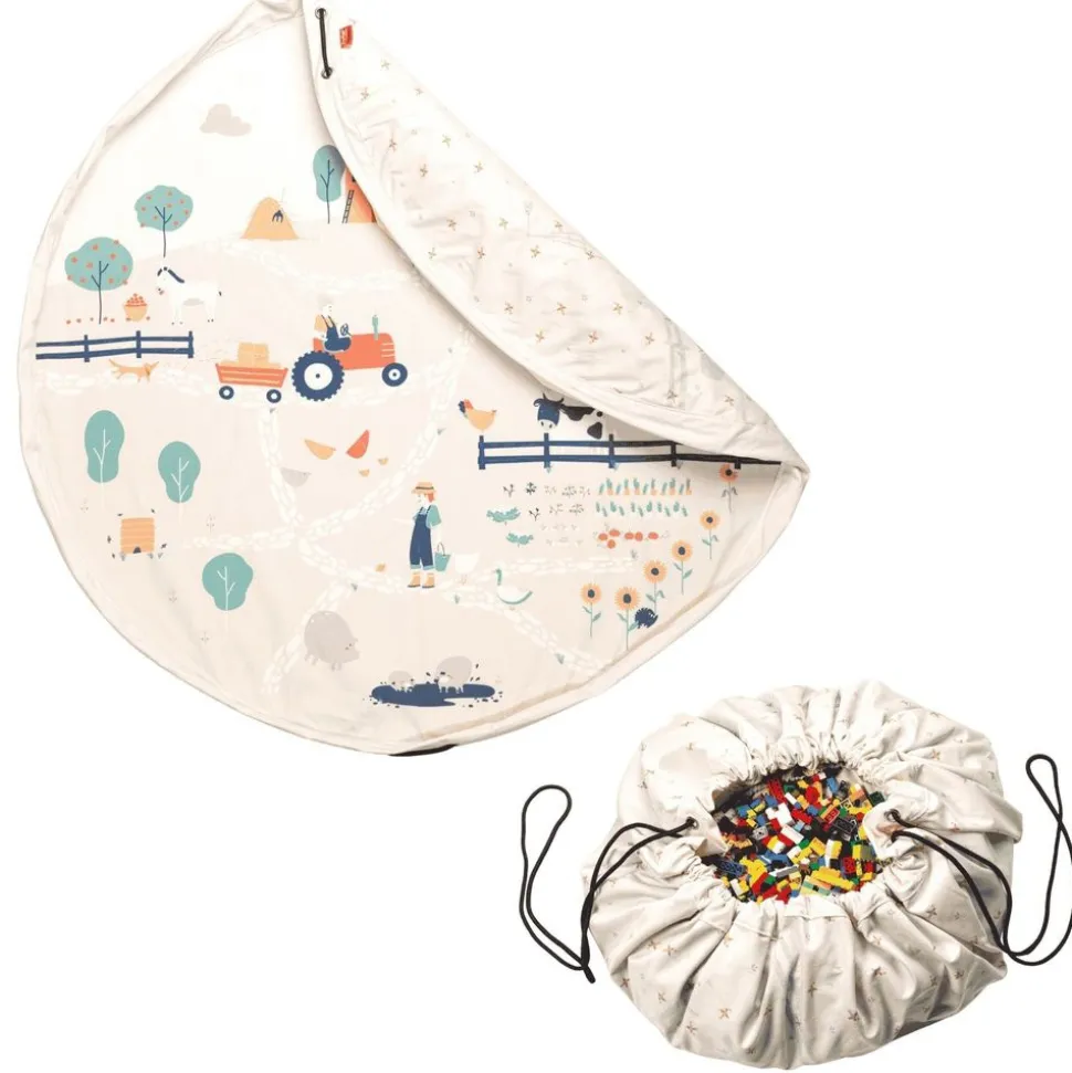 Grand sac à jouets / tapis de jeu 2 en 1 ferme