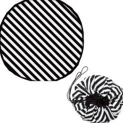 Grand sac à jouets / tapis de jeu 2 en 1 stripes black