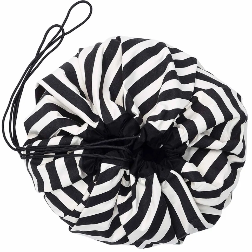 Grand sac à jouets / tapis de jeu 2 en 1 stripes black