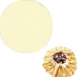 Grand sac à jouets / tapis de jeu 2 en 1 vichy yellow