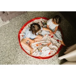 Grand sac à jouets / tapis de jeu 2 en 1 stripes brown