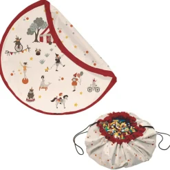 Grand sac à jouets / tapis de jeu 2 en 1 stripes brown