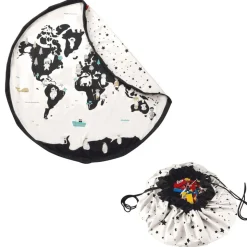 Grand sac à jouets / tapis de jeu 2 en 1 carte du monde