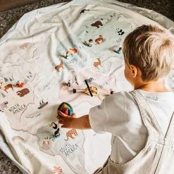 Grand sac à jouet / tapis de jeu 2 en 1 - worldmap colors
