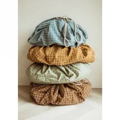 Grand sac à jouet / tapis d'éveil 2 en 1 organic gridmustard