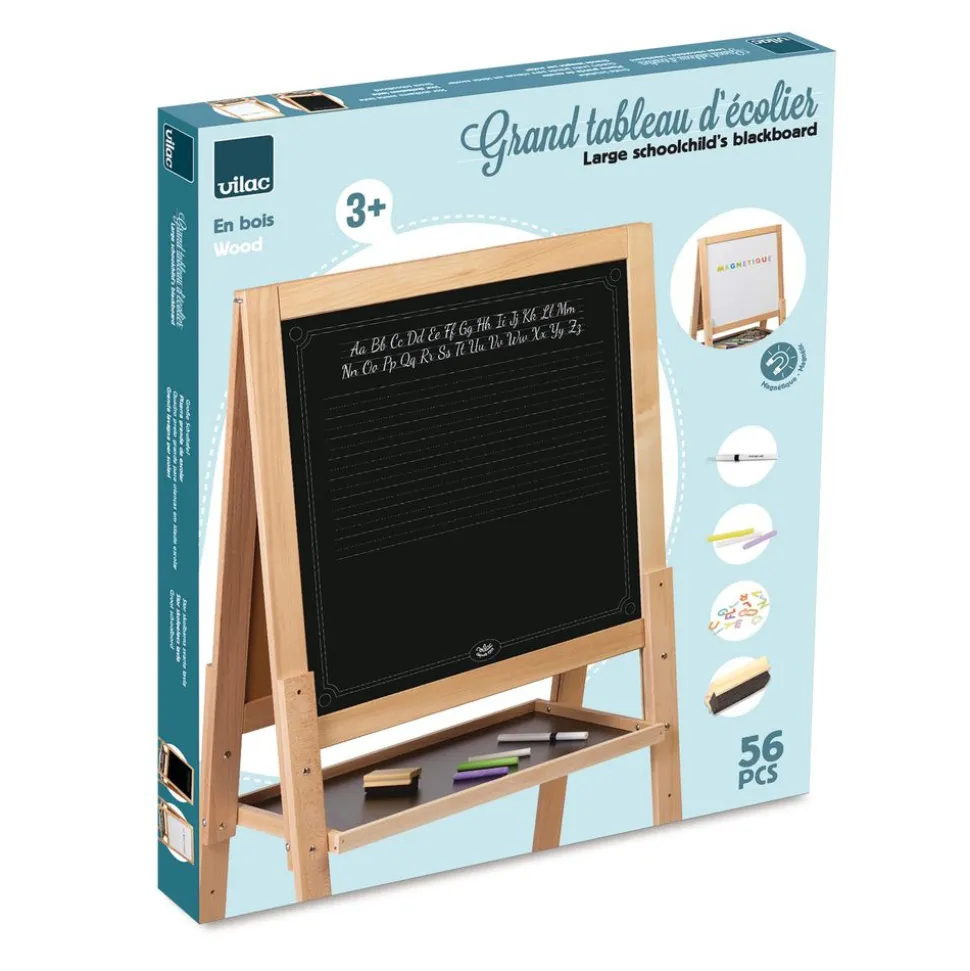 Grand tableau en bois double face pour enfant