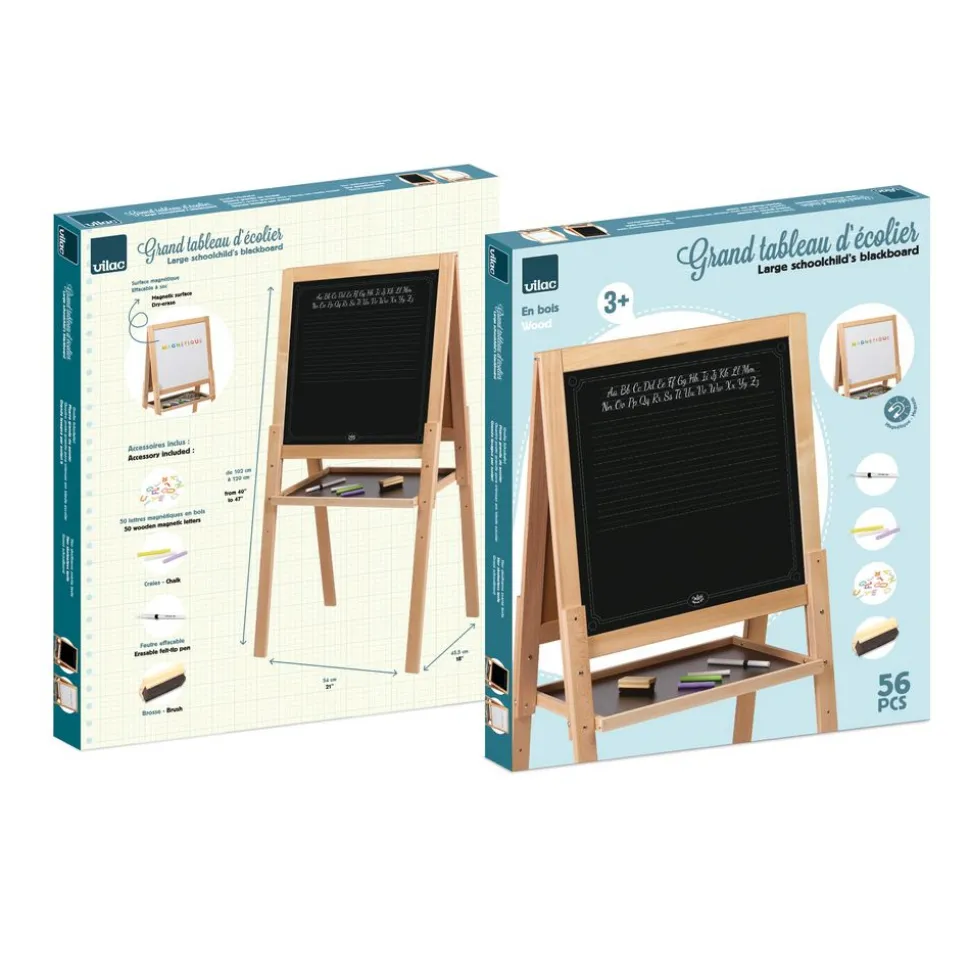 Grand tableau en bois double face pour enfant