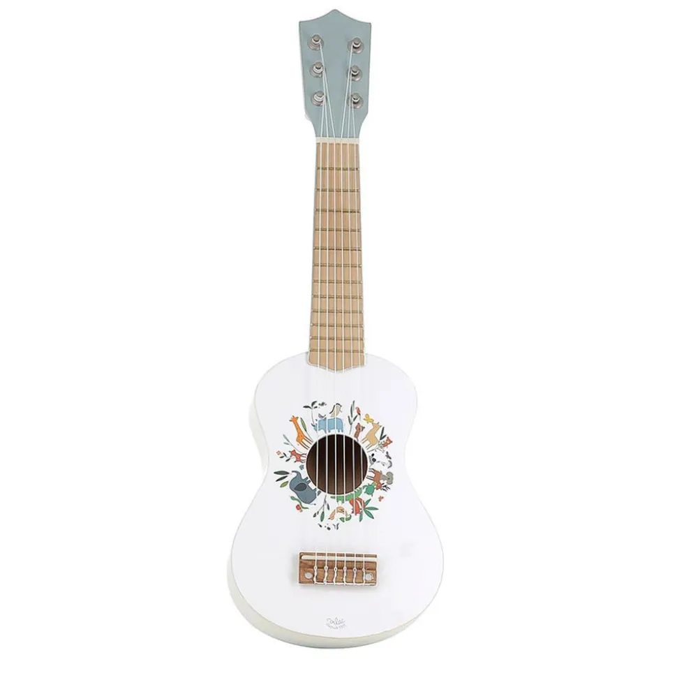 Guitare pour enfant en bois blanc les animaux du monde - sarah betz