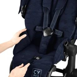 Habillage de siège priam 4 et e-priam 2 rebellious luxury denim blue