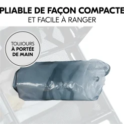 Habillage pluie pour poussette double côte à côte