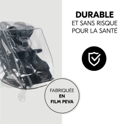 Habillage pluie pour poussette double côte à côte