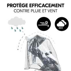 Habillage pluie pour poussette double côte à côte