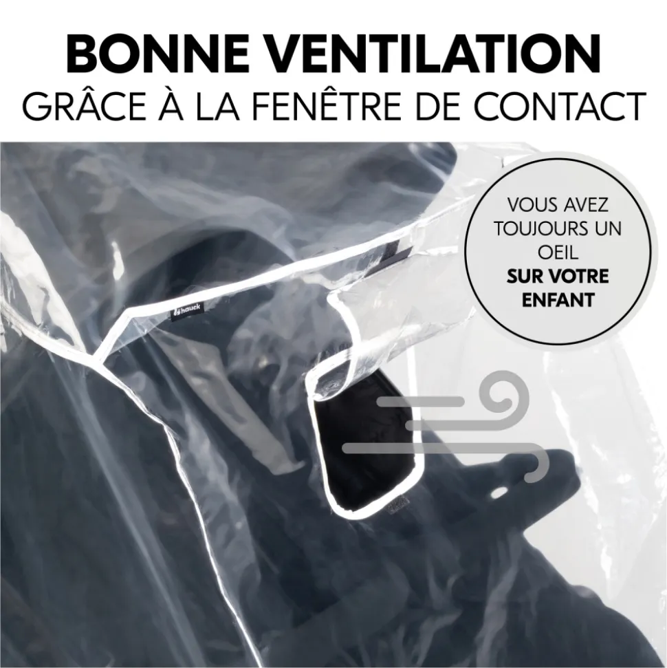 Habillage pluie pour poussette double côte à côte