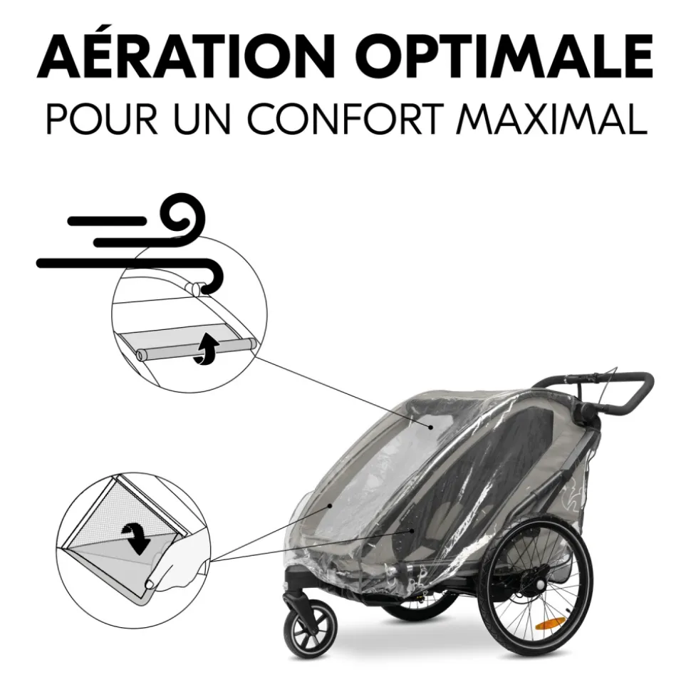 Habillage pluie pour remorque à vélo bike n walk