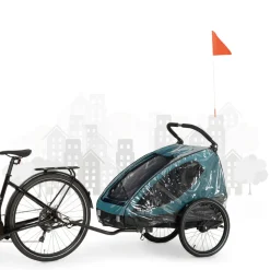 Habillage pluie remorque de vélo dryk duo