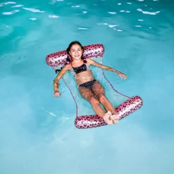 Hamac aquatique léopard rose et or 116 cm
