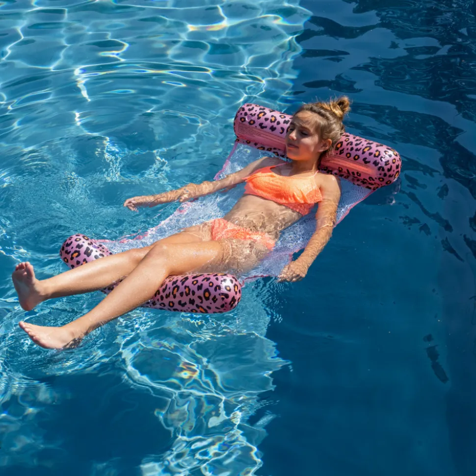 Hamac aquatique léopard rose et or 116 cm