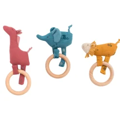 Hochet anneau bois sous mon baobab - girafe